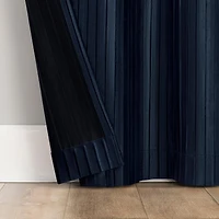 Cascade Pleated Velvet Blackout Grommet Curtain Panel