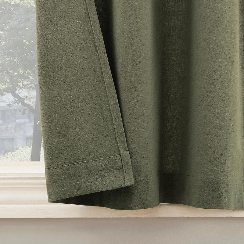 Washed Cotton Twist Tab Cafe Curtain Pair