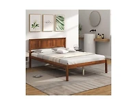 Sturdy Platform Bed Frame – Modern Headboard and Built-In Support for Comfortable, Box Spring-Free Sleep