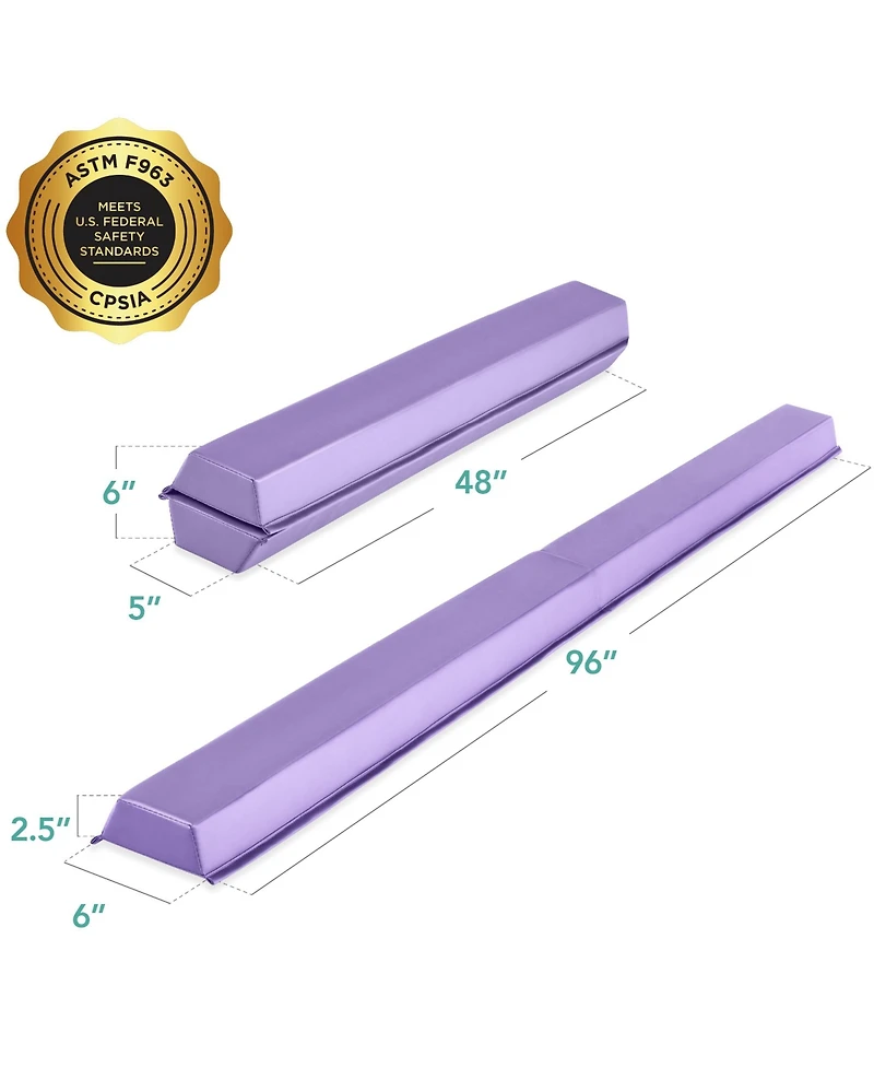 Best Choice Products 9ft Folding Medium-Density Foam Floor Balance Beam for Gymnastic and Tumbling