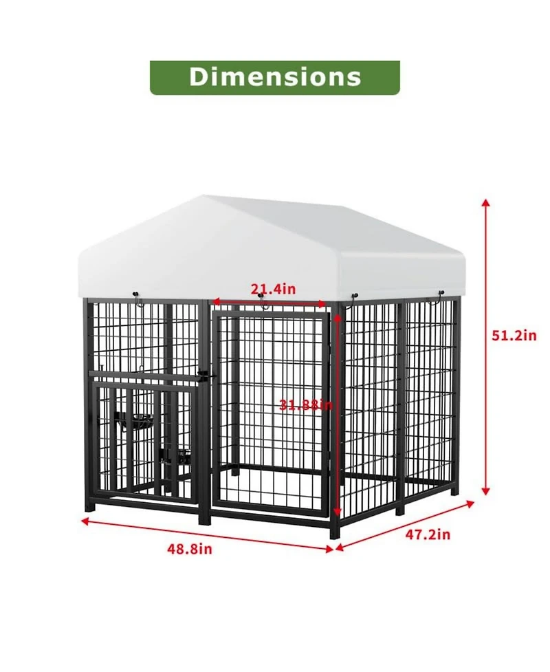 Lovmor Stainless Steel Dog Kennels,Panel Metal Yard Kennel