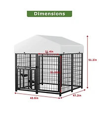 Lovmor Stainless Steel Dog Kennels,Panel Metal Yard Kennel
