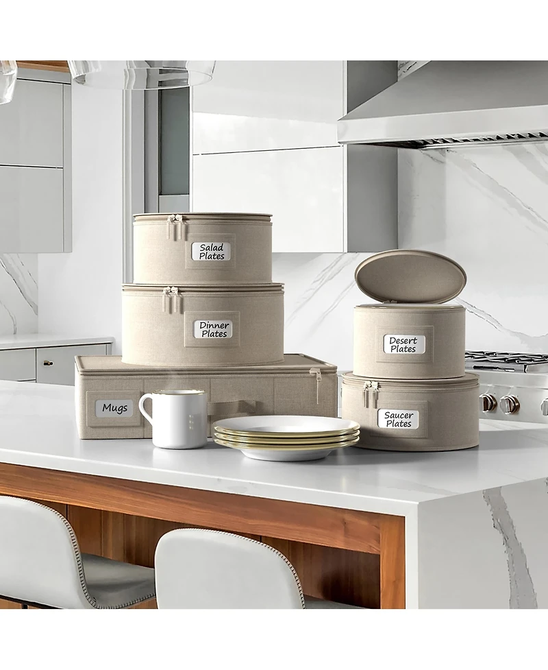 Sorbus 5-Piece Stackable Plate Carrier Set for Dinnerware