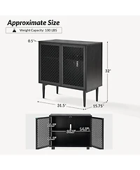 Hulala Home Giovanna Modern 32"Tall 2-Door Accent Cabinet with Adjustable Feet