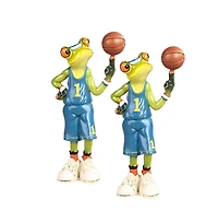 Fc Design "2-pc Gift Set" 6.75"H Frog the Basketball Player Figurine Statue Ornament Home Room Office Decor and Perfect Gift Ideas for Housewarming, H