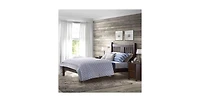 Solid Wood Farmhouse Bed Frame – Platform Design with Built-In Headboard, No Box Spring Required