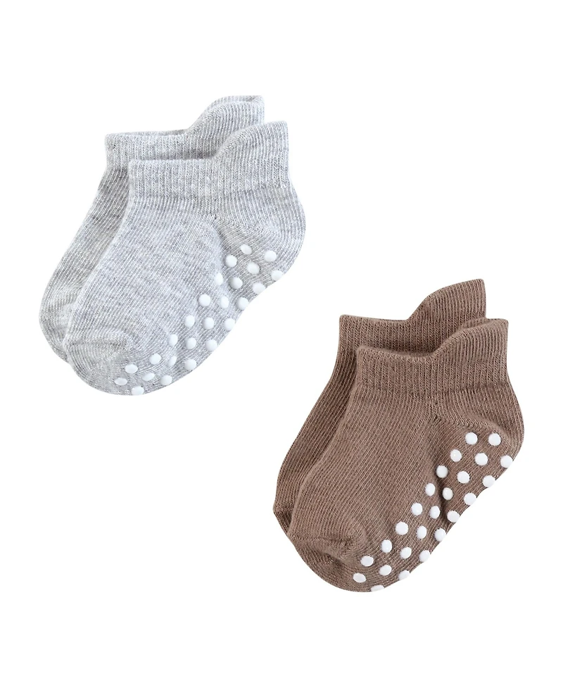 Touched by Nature Baby Boys Unisex 12 Pack Organic Non Skid No-Show Socks