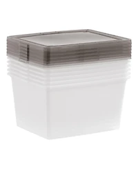 Iris Usa 24.5 Quart Snap Top Plastic Storage Bin, 6 Pack