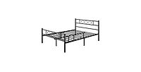 Slickblue Traditional Powder Coated Slatted Platform Bed - Durable and Stylish Bed Frame