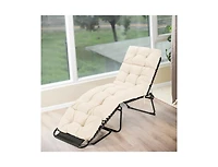 Gouun Outdoor Lounge Chaise Cushion with String Ties for Garden Poolside