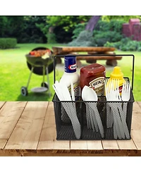Sorbus Mesh Utensil Caddy - Organize & Serve in Style! Perfect for Kitchen, Parties, and More. Multi-purpose with Compartments & Sturdy Handle