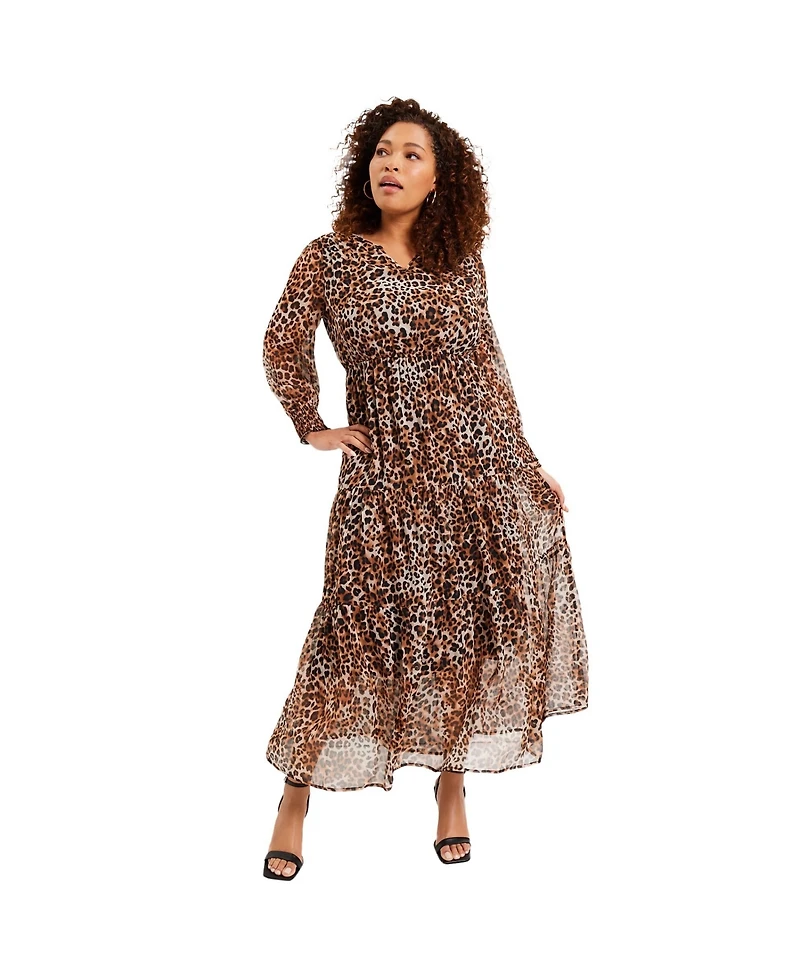 June + Vie Women's Tiered Maxi Dress
