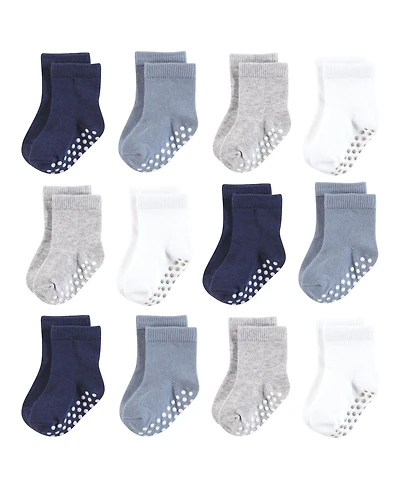 Hudson Baby Boys Cozy Cotton-Rich Newborn Terry Crew Socks