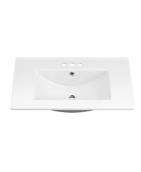 Lovmor Bathroom Ceramic Vanity Top with Three Holes in White
