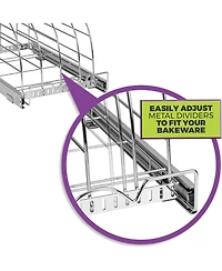 Florida Brands Bakeware Pull Out Organizer for Cookie Sheet, Cutting Board, Bakeware, and Tray 12.5 x 21 In