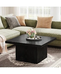 Tribesigns Square Coffee Table, 31.5-Inch Engineered Wood Vintage Brown Center Large Mid-Century Modern Cocktail Table