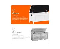gaomon Storage Chest, Storage Trunk with Cushion Seat, 2 Safety Hinges, Storage Bench, Wooden Storage Organizer, Shoe Bench for Entryway, Bedroom