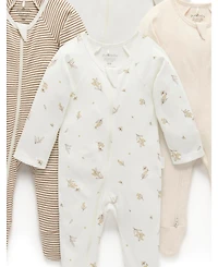 Purebaby Baby Girl and Boy Zip Coverall 4 Pack