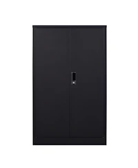 Metal Storage Cabinet with Locking Doors and Adjustable Shelf, Folding Filing