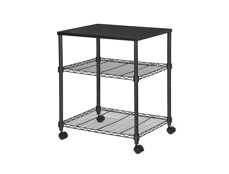Slickblue Sturdy Metal Wood Printer Stand Cart with 2-Shelves and Locking Casters