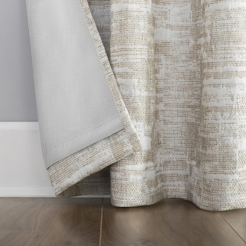 Parrish Distressed Grid Thermal Extreme 100% Blackout Grommet Curtain Panel