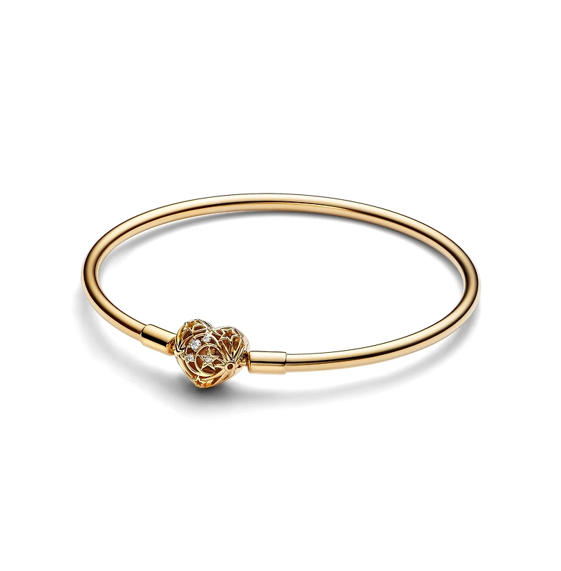 Pandora Moments Heart Clasp Bangle Bracelet