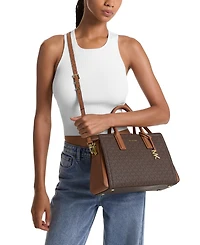Michael Kors Laila Medium Signature Logo Satchel
