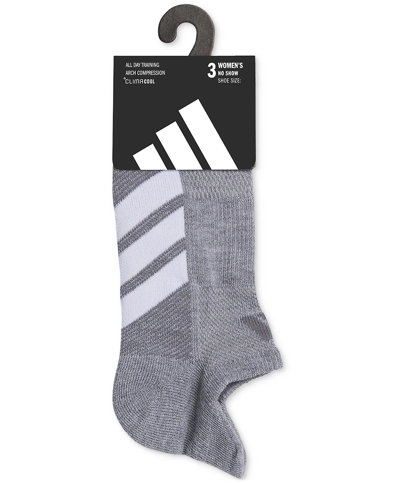 adidas Women's 3-Pk. All Day Training No Show Socks