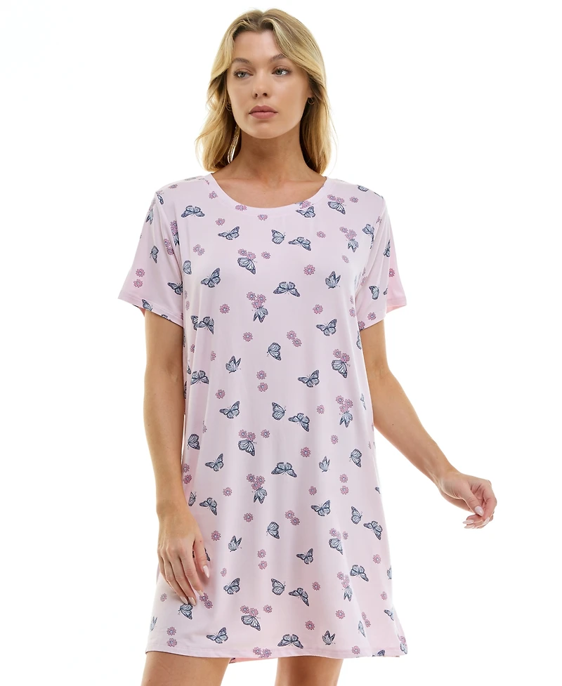 Roudelain Women's Printed Short-Sleeve Sleepshirt