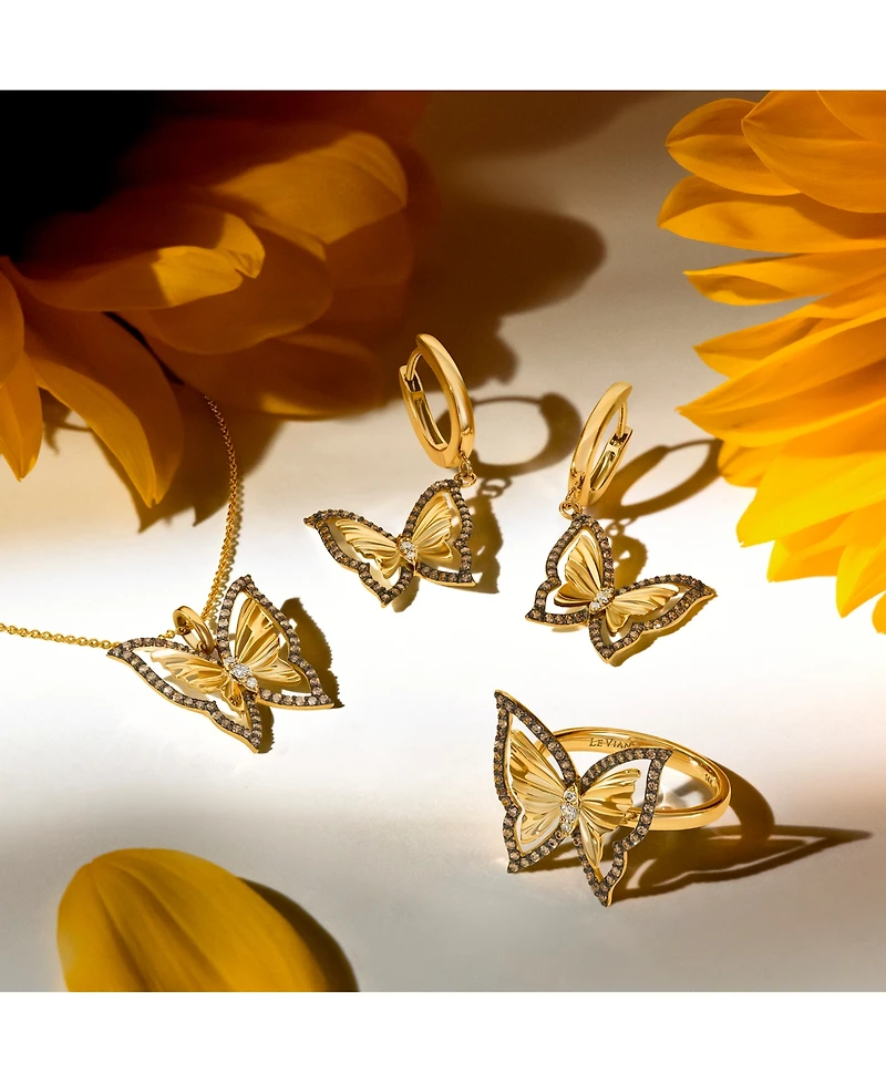 Le Vian Chocolate Diamond & Nude Diamond Butterfly Ring (1/3 ct. t.w.) in 14k Gold
