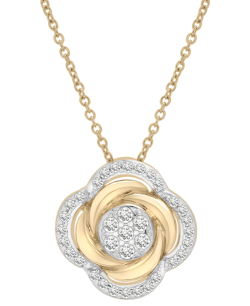 2-Pc. Set Diamond Pendant Necklace & Earrings (1/2 ct. t.w.) in 14k Gold-Plated Sterling Silver, Exclusively at Macy's