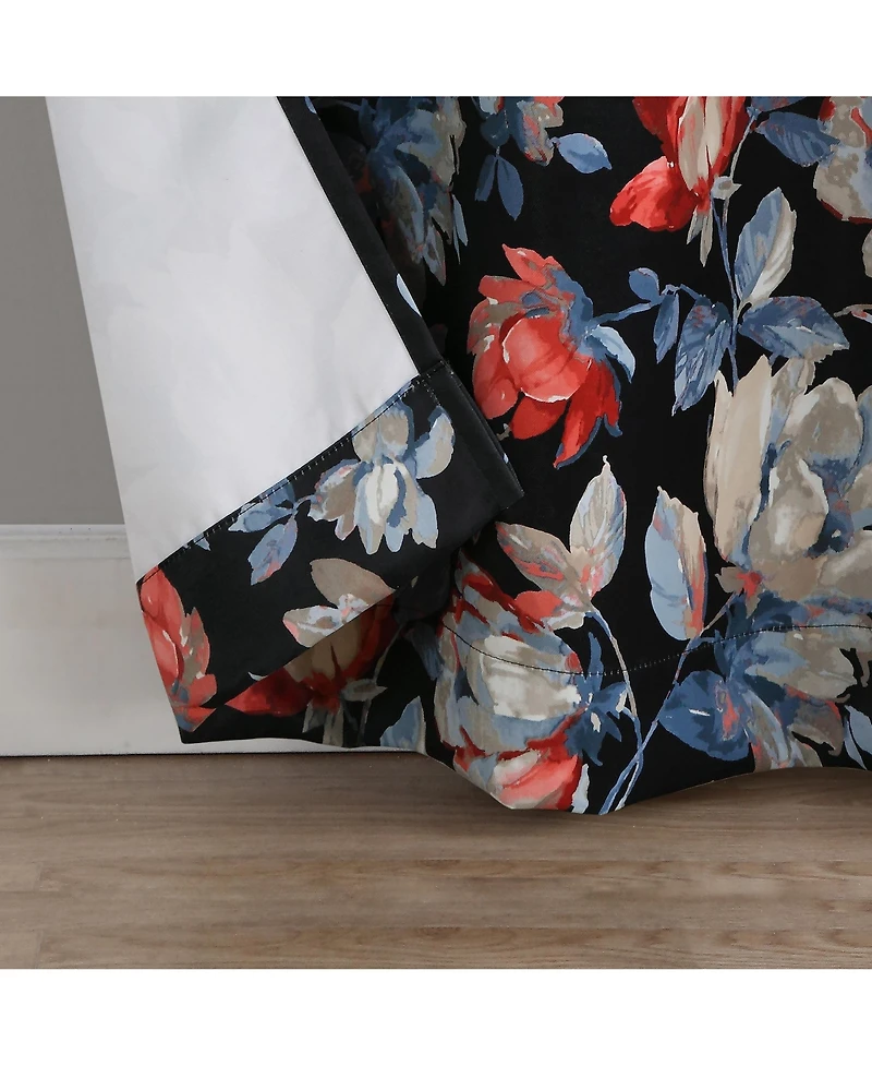 Irma Vintage Like Floral Blackout Grommet Curtain Panel