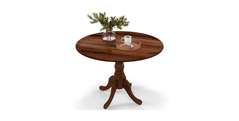 Solid Wood Round Kitchen Table – Rustic Dining with Sturdy Legs and Smooth Finish