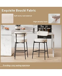 Dyhome Bar Stools Set of 3, 27 Inches Counter Height Kitchen Bar Stools with Back, Modern Metal Tall Bar Stools for Kitchen Island