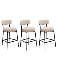 Dyhome Bar Stools Set of 3, 27 Inches Counter Height Kitchen Bar Stools with Back, Modern Metal Tall Bar Stools for Kitchen Island