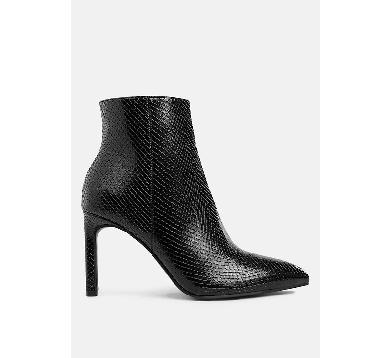 Tatria Textured Stiletto Heel Ankle Boots Women