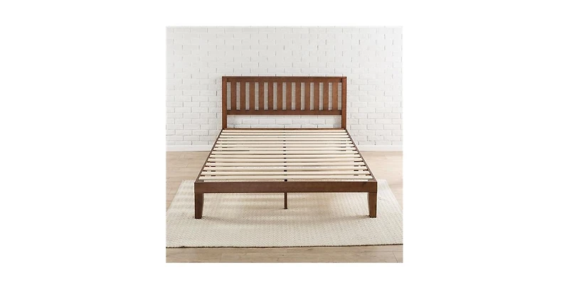 Slickblue Mission Style Solid Wood Platform Bed Frame with Headboard