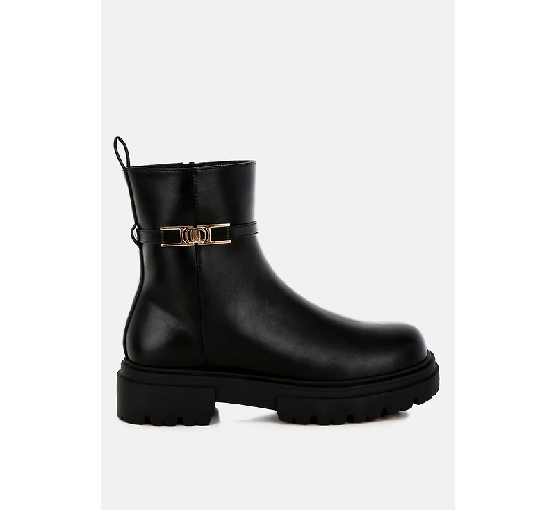 Corsac Buckle Belt Ankle Boots Women