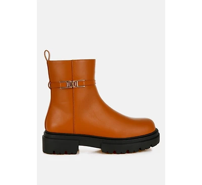 Corsac Buckle Belt Ankle Boots Women