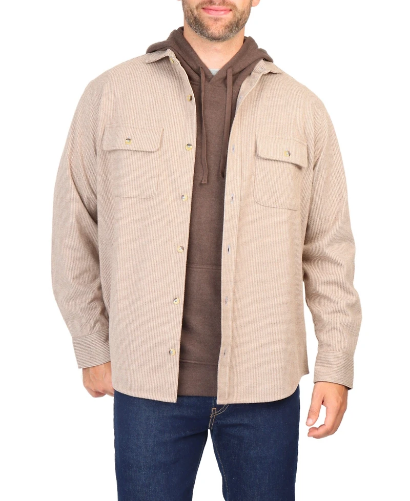 Tailorbyrd Men's Micro Houndstooth Overshirt