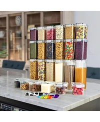 Sorbus Pack Airtight Food Storage Containers, Labels, Marker & Measuring Spoons - Functional Dry Food Organizers for Kitchen, Pantry