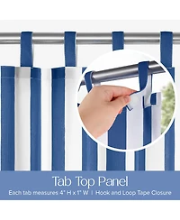 Awesome Home Outdoor Cabana Stripe Uv Protected Privacy Tab Top Curtain Panel, 52"x84"