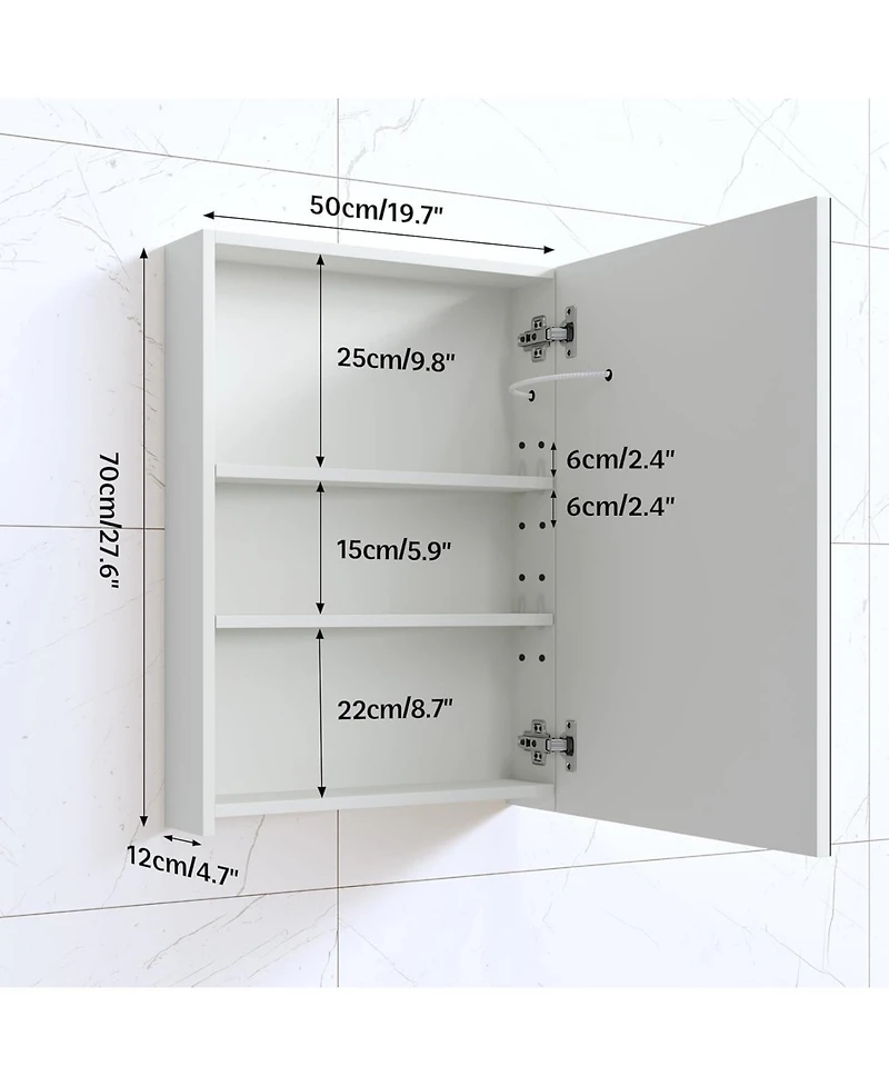 Lalahoo 20"x28" Medicine Cabinet with Lights,Medicine Cabinet Mirror,Medicine Cabinets for Bathroom