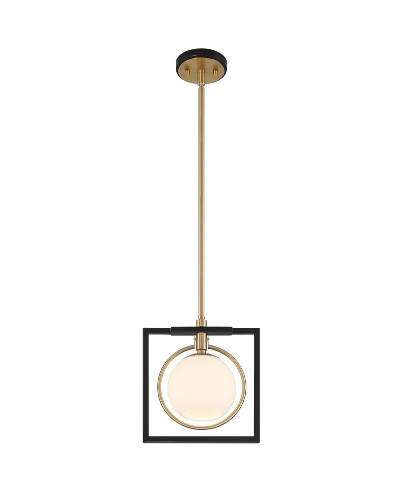 Possini Euro Design Carlyn 10 1/2" Mid Century Modern Pendant Ceiling Light Fixture Dining Room Over Table Kitchen Island Black Gold Mini