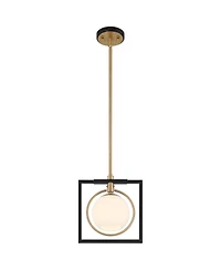 Possini Euro Design Carlyn 10 1/2" Mid Century Modern Pendant Ceiling Light Fixture Dining Room Over Table Kitchen Island Black Gold Mini