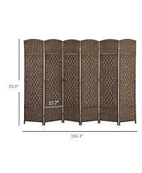 Homcom 6 Panel Room Divider Hand-Woven Freesding Partition,