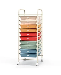 Gouun 10 Drawer Rolling Storage Cart Organizer with 4 Universal Casters