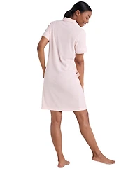 Miss Elaine Women's Short-Sleeve Solid Short Zip Robe
