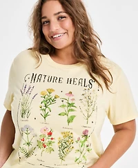 Love Tribe Trendy Plus Size Nature Heals Graphic T-Shirt