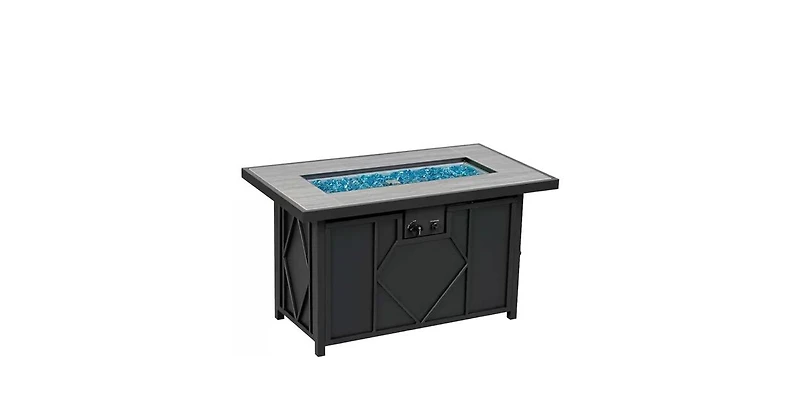 Slickblue 42-inch Outdoor Propane Gas Fire Pit Patio Table with Fire Glass